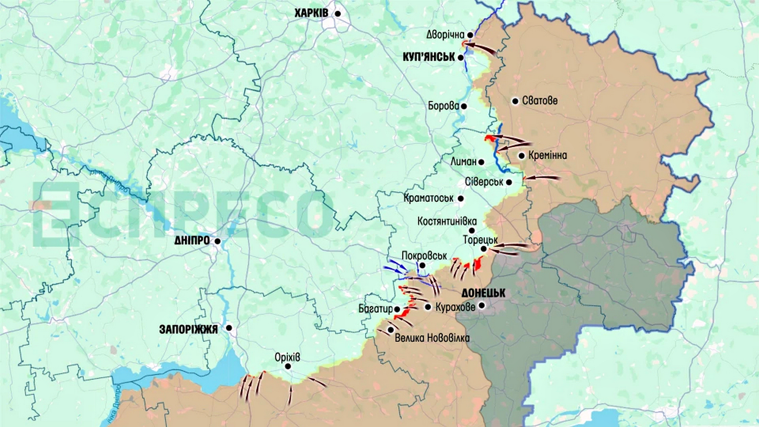 Карта боїв.