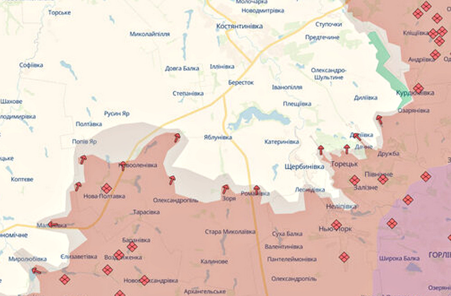 Карта боїв.
