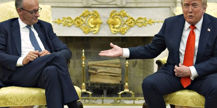 Фрідріх Мерц та Дональд Трамп.