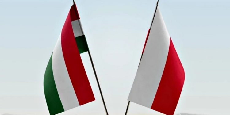 Прапори Польщі та Угорщини.