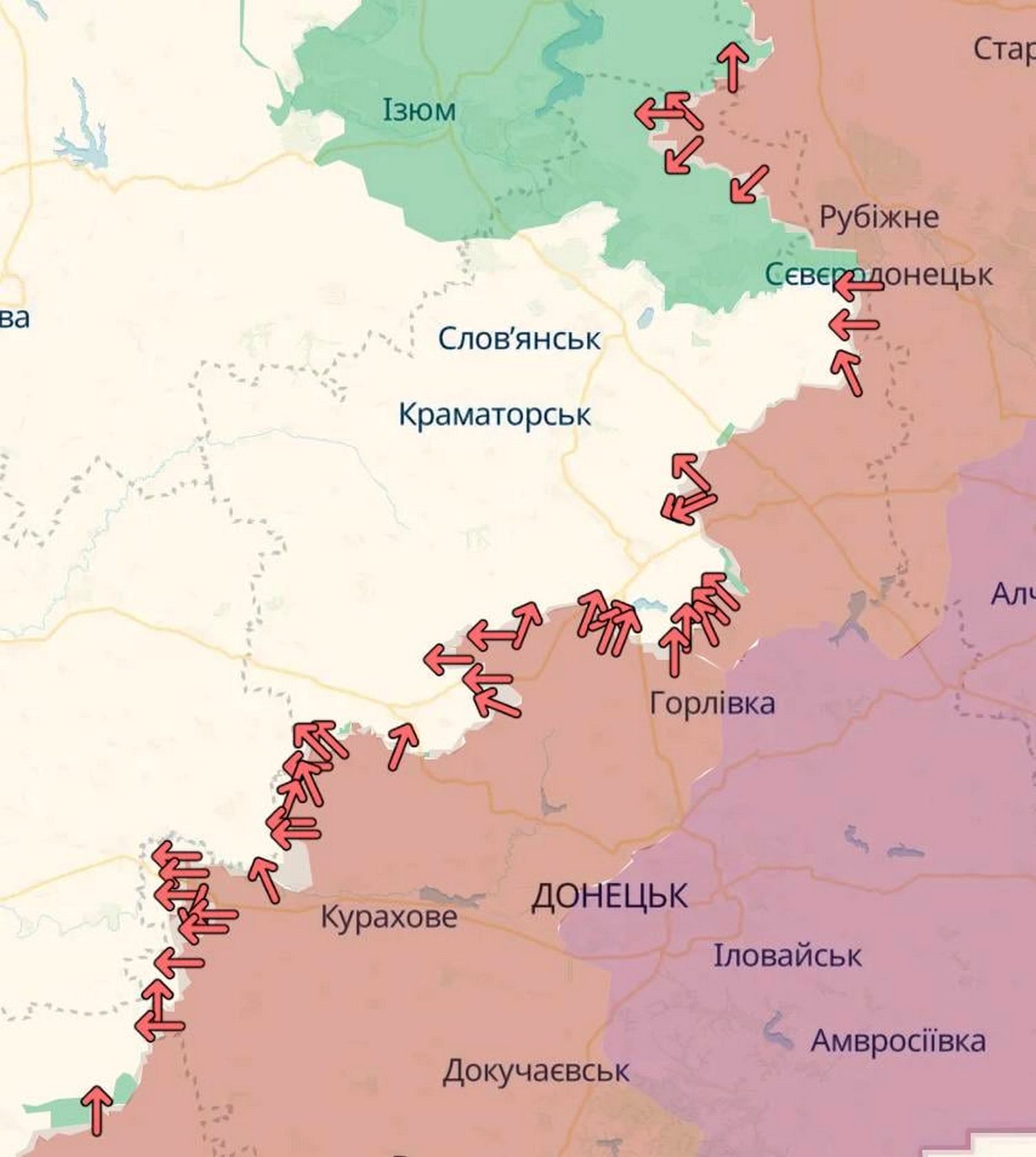 Карта боїв.