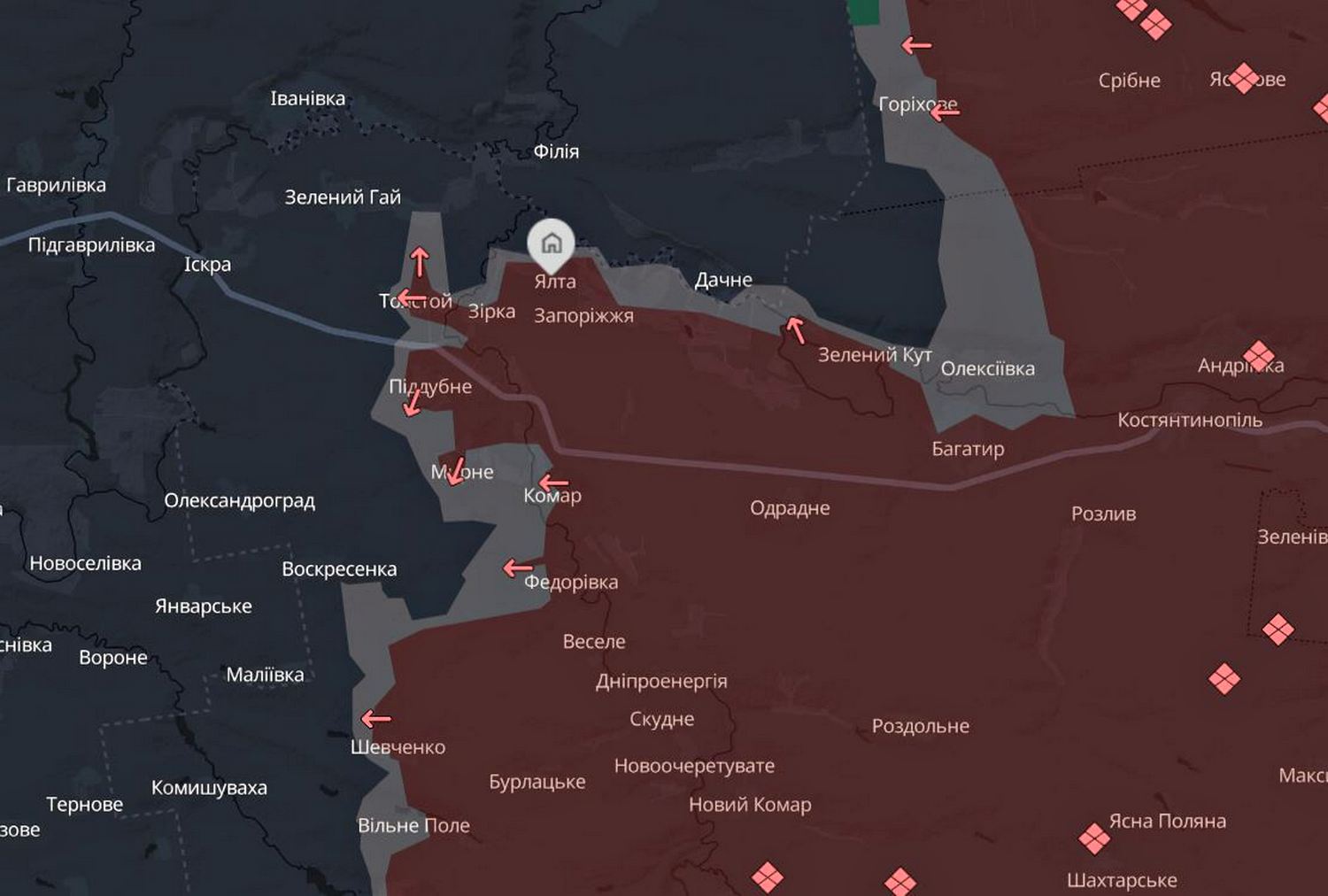 Карта боїв.