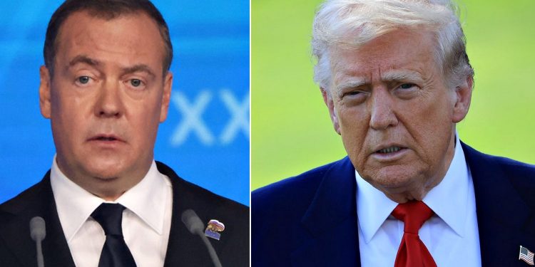 Дмитро Медведєв і Дональд Трамп.