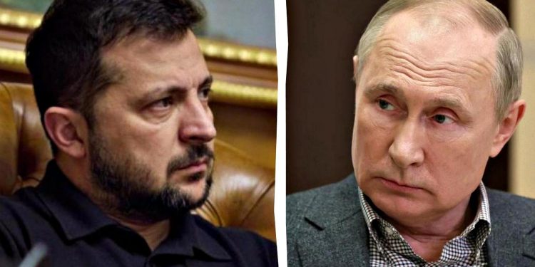 Володимир Зеленський та Володимир Путін.