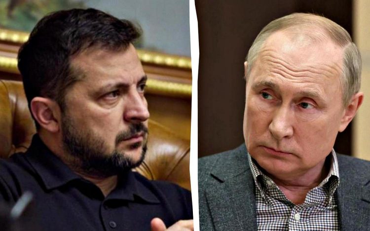 Володимир Зеленський та Володимир Путін.