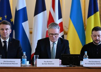 Макрон, Стармер та Зеленський.