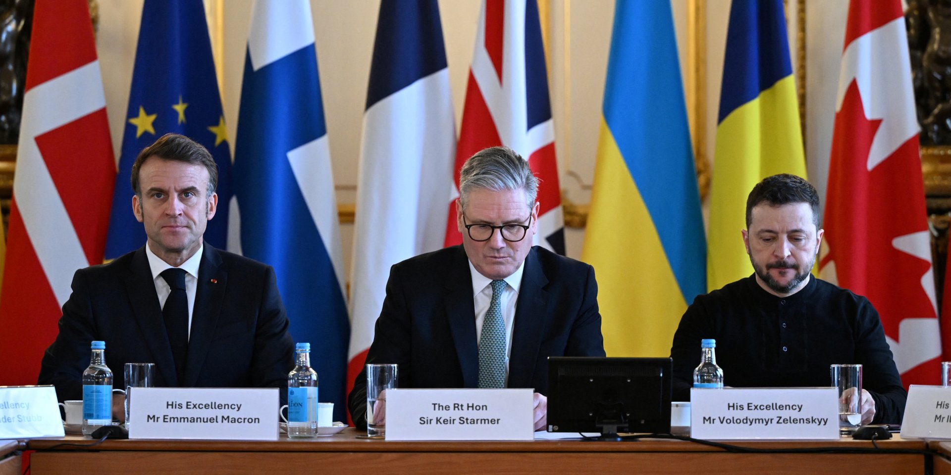 Макрон, Стармер та Зеленський.
